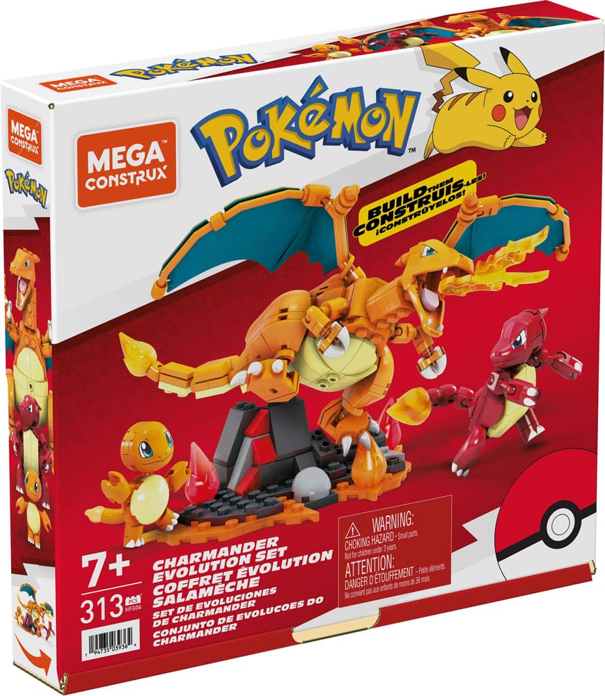 Pokémon Mega Construx Bauset Glumanda Evolutionsset