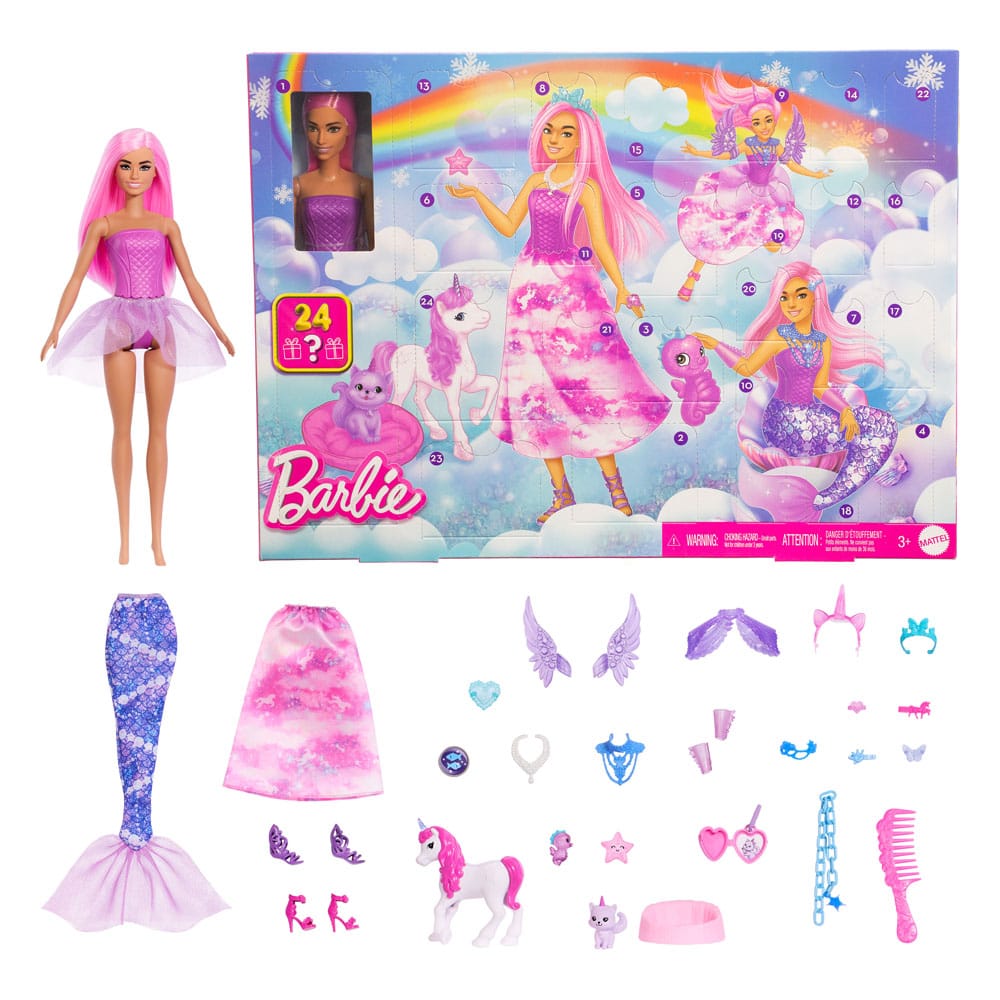 Barbie Adventskalender mit Puppe Fantasy