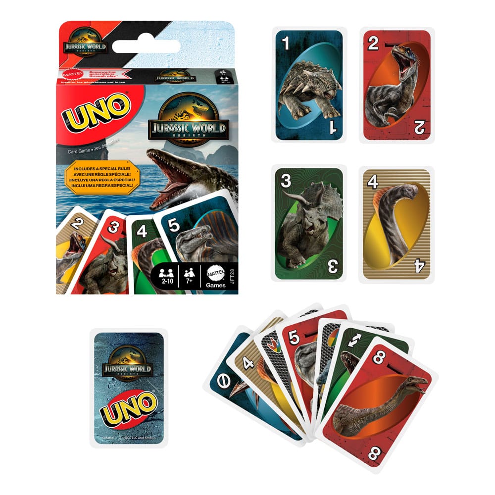 Jurassic World: Die Wiedergeburt UNO Kartenspiel 