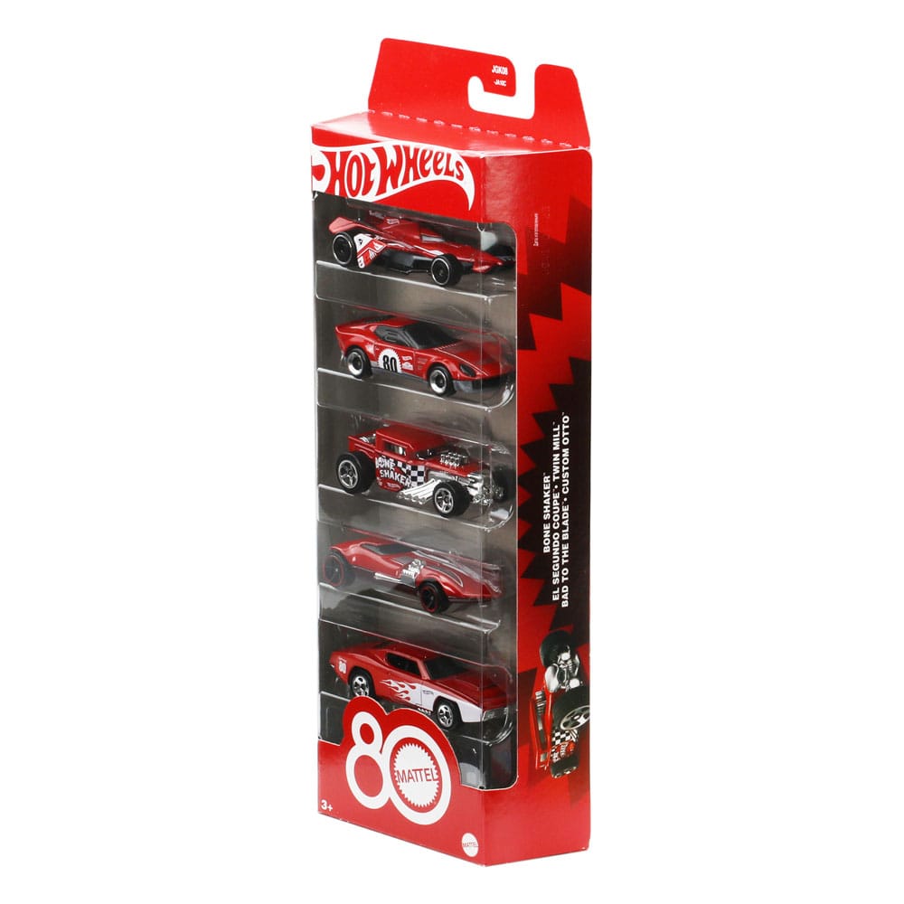 Hot Wheels Diecast Modellautos 5er-Pack 1/64 80th Anniversary
