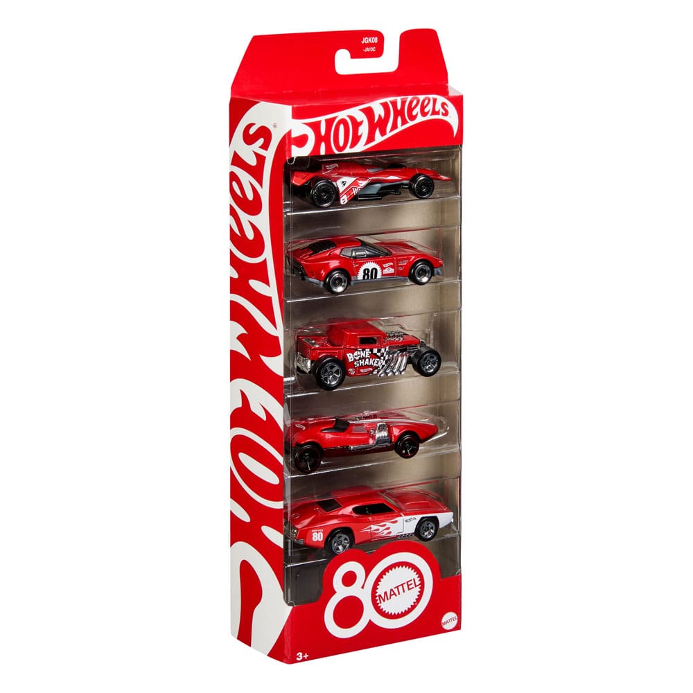 Hot Wheels Diecast Modellautos 5er-Pack 1/64 80th Anniversary