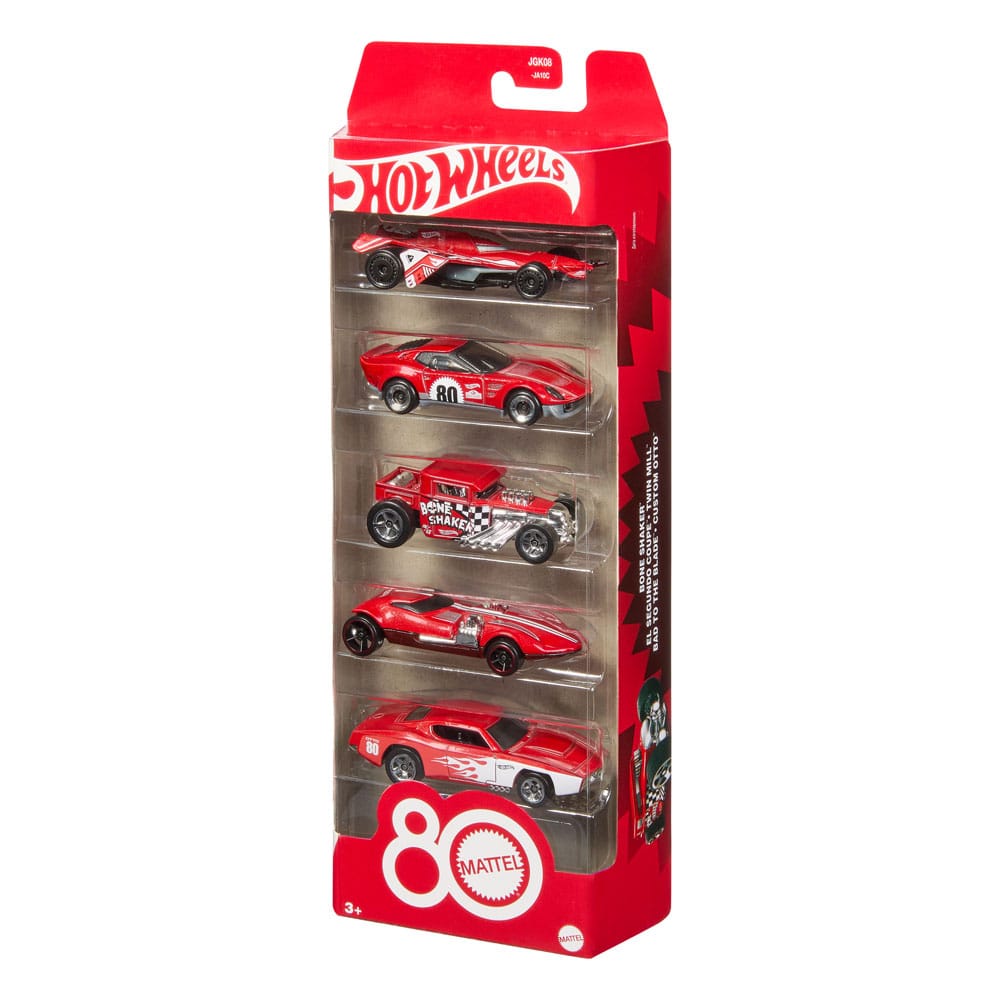 Hot Wheels Diecast Modellautos 5er-Pack 1/64 80th Anniversary