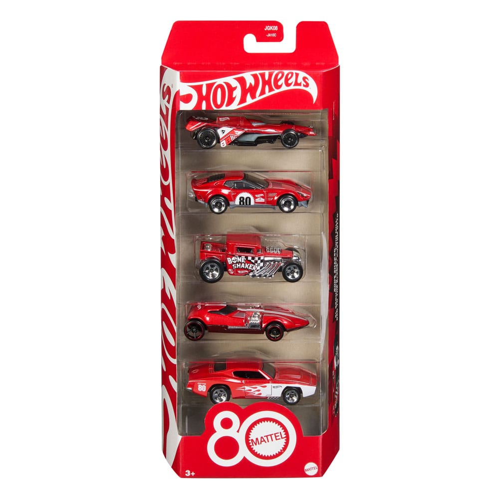 Hot Wheels Diecast Modellautos 5er-Pack 1/64 80th Anniversary
