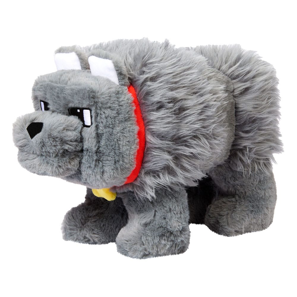 Ein Minecraft Film Plüschfigur mit Sound Dennis der Wolf 20 cm
