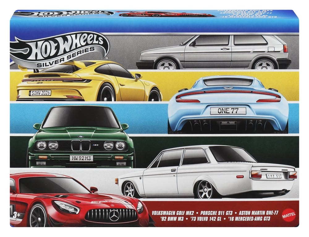 Hot Wheels Silver Series Die-Cast Fahrzeuge 6er-Pack 1/64 Euro Style