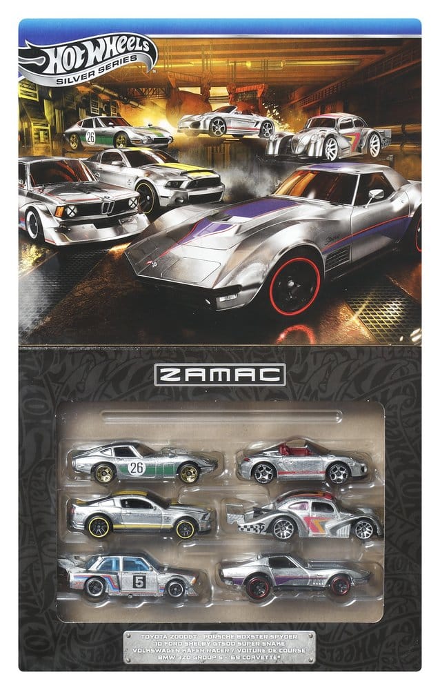 Hot Wheels Silver Series Die-Cast Fahrzeuge 6er-Pack 1/64 ZAMAC