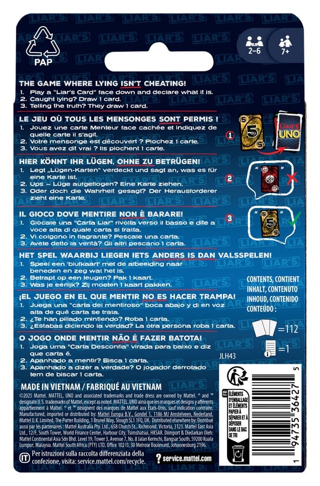 Liar's UNO Kartenspiel