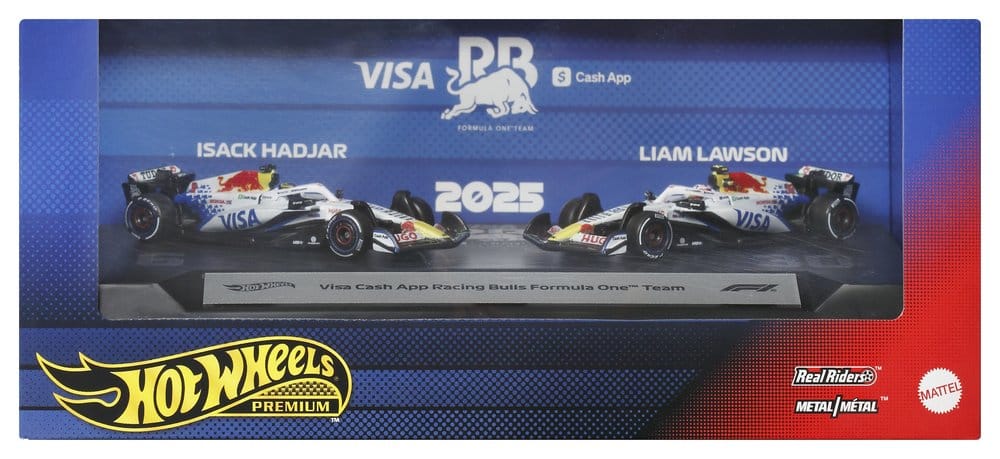 Formel 1 Hot Wheels Premium Die-Cast Fahrzeuge 2er-Pack 1:64 Team Visa Cash App Racing Bulls
