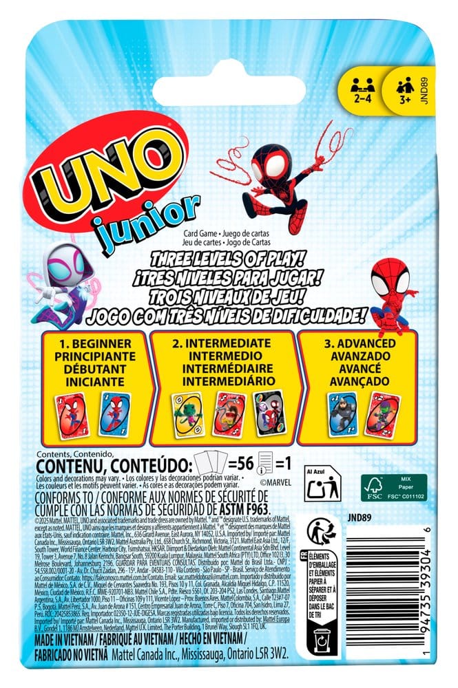 Spidey & His Amazing Friends UNO Junior Kartenspiel
