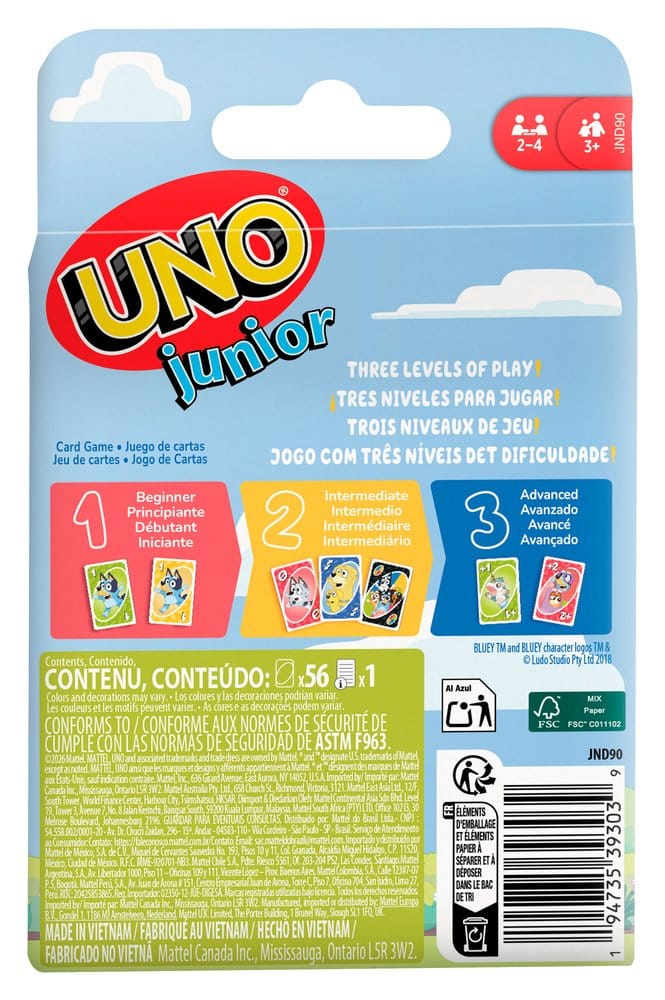 Bluey UNO Junior Kartenspiel