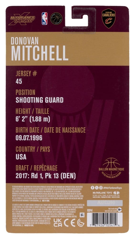NBA SportsPicks Actionfigur Donovan Mitchell (Cleveland Cavaliers) 15 cm