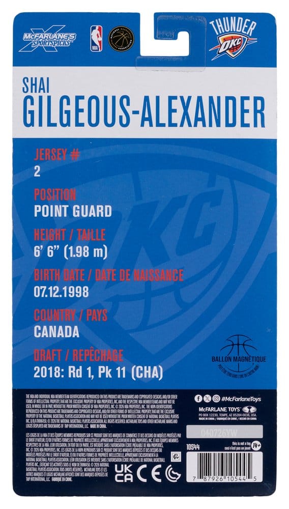 NBA SportsPicks Actionfigur Shai Gilgeous-Alexander (Oklahoma City Thunder) 16 cm