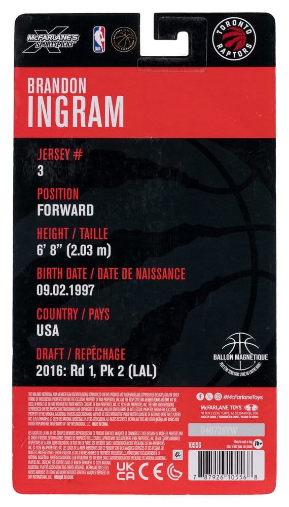 NBA SportsPicks Actionfigur Brandon Ingram (Toronto Raptors) 16 cm