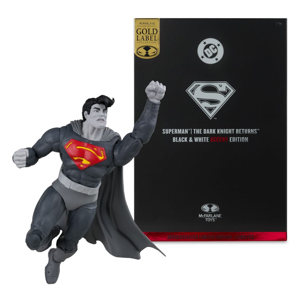 DC Multiverse Actionfigur Superman (The Dark Knight Returns) (Black & White Accent Edition) (Gold Label) 18 cm