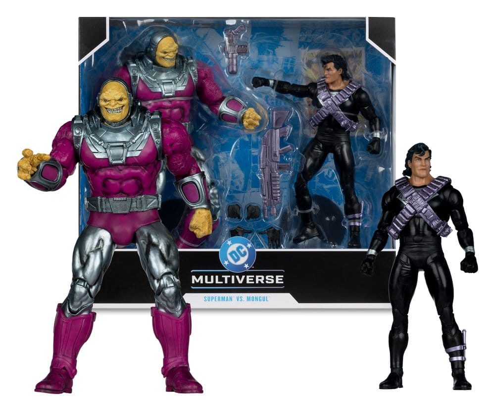 DC Multiverse Megafig Actionfigur 2er Pack Mongul vs Superman (Return of Superman) 25 cm