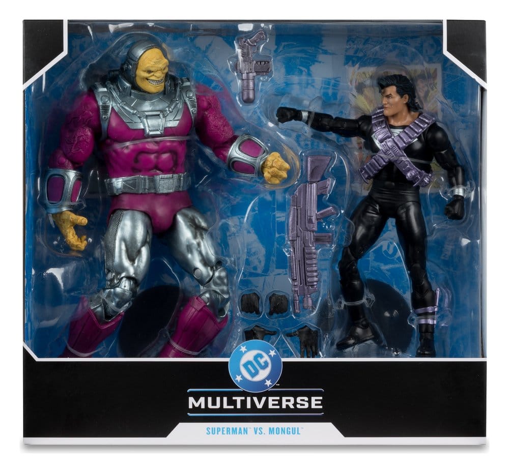 DC Multiverse Megafig Actionfigur 2er Pack Mongul vs Superman (Return of Superman) 25 cm