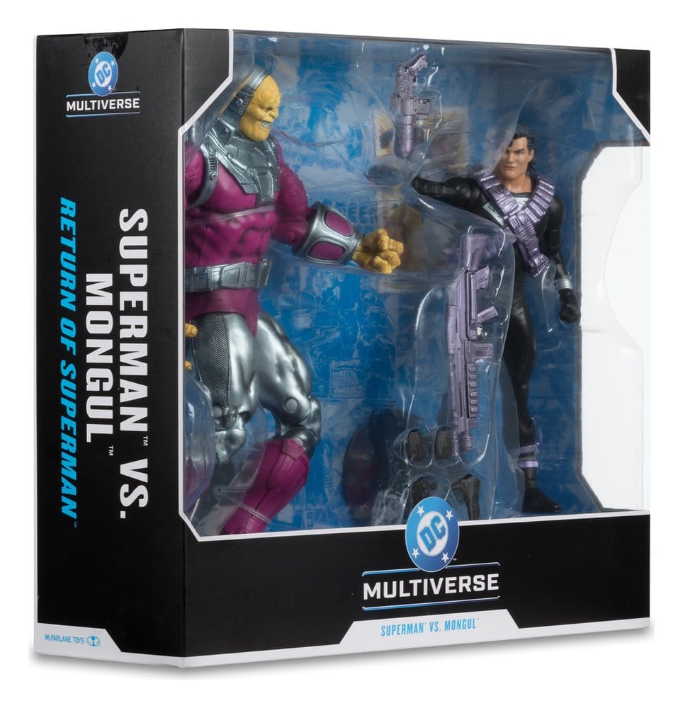 DC Multiverse Megafig Actionfigur 2er Pack Mongul vs Superman (Return of Superman) 25 cm