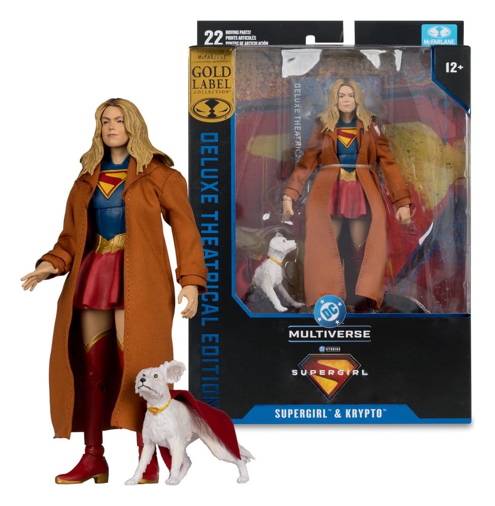 Supergirl (2026) DC Theatrical Deluxe Edition Actionfigur Supergirl & Krypto (Gold Label) 17 cm