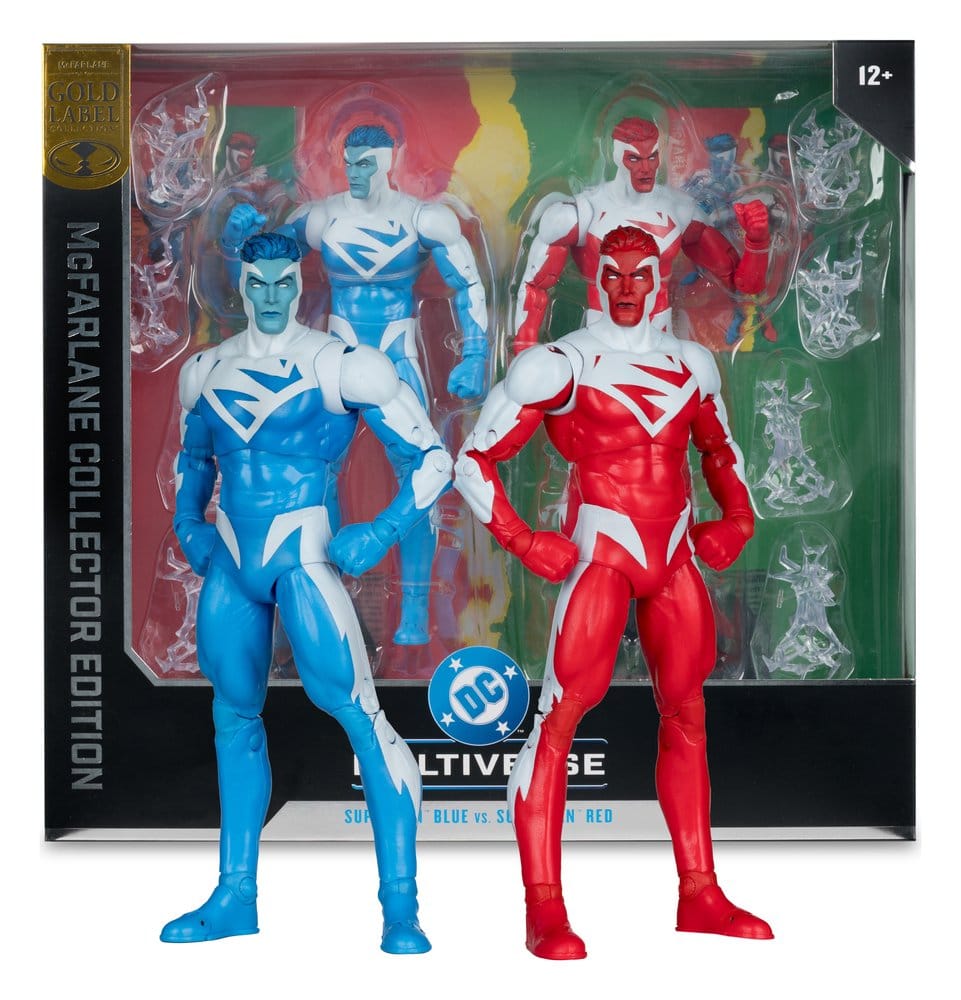 DC Multiverse Actionfiguren 2er-Pack Superman Blue vs. Superman Red (Gold Label) 18 cm