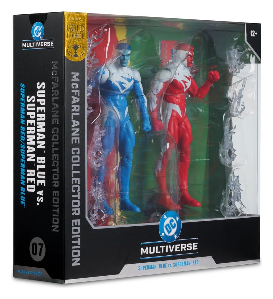 DC Multiverse Actionfiguren 2er-Pack Superman Blue vs. Superman Red (Gold Label) 18 cm