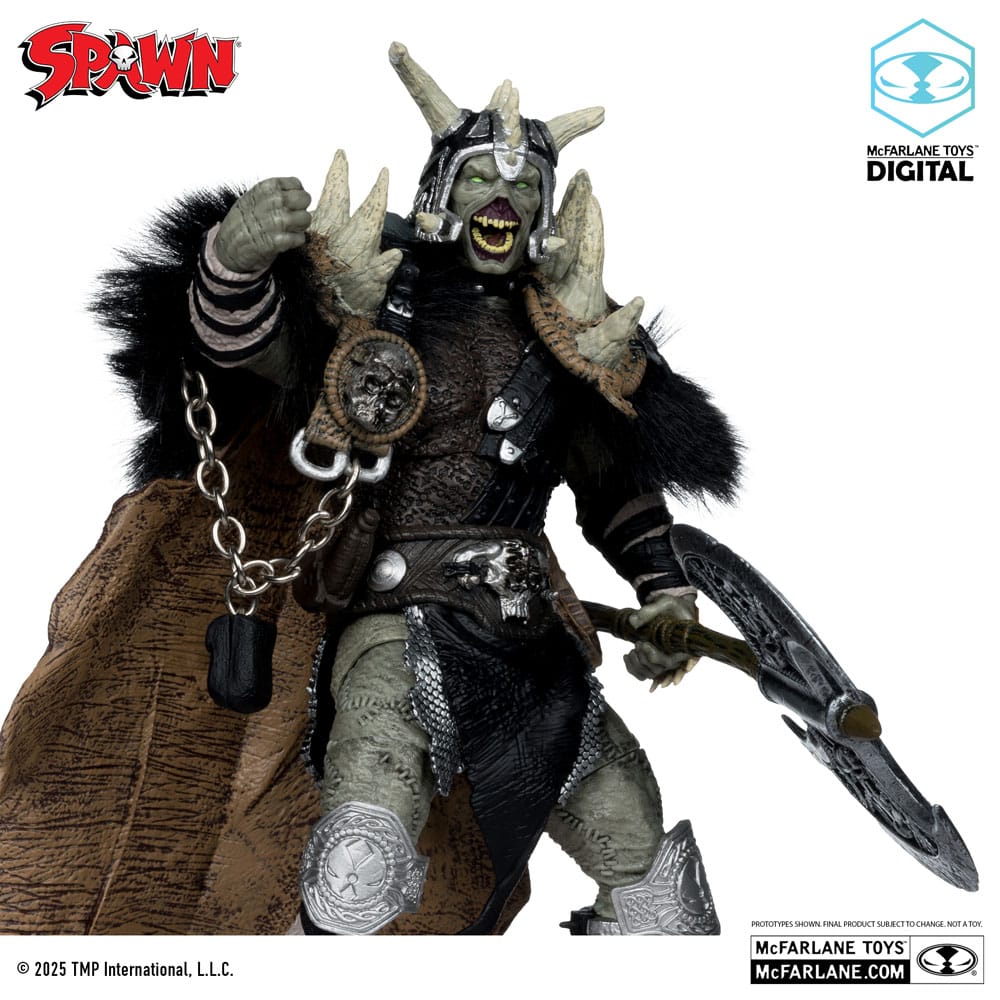 Spawn Actionfigur Bloodaxe mit Pferd (Spawn: The Dark Ages) (McFarlane Toys 30th Anniversary) (Gold Label) 18 cm