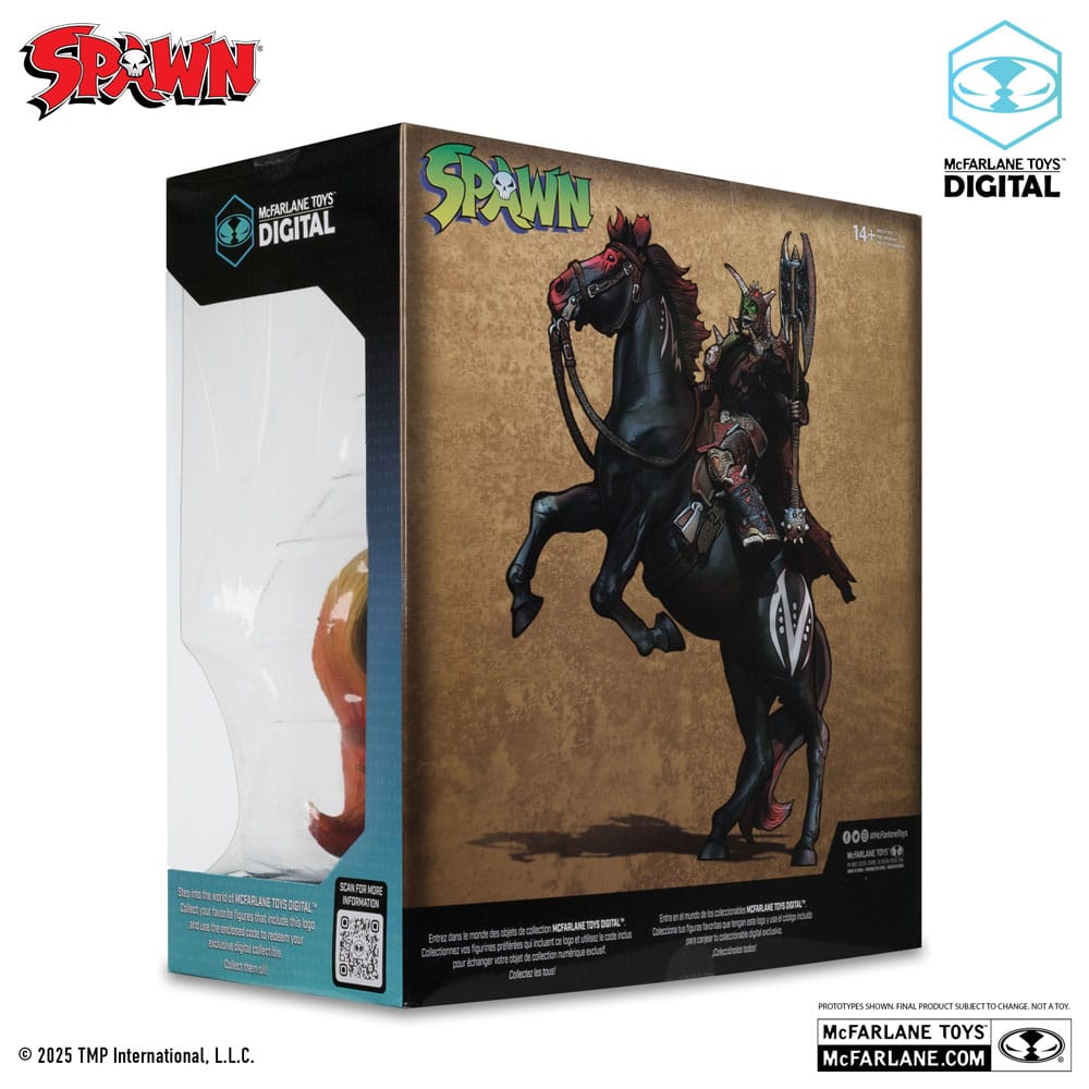 Spawn Actionfigur Bloodaxe mit Pferd (Spawn: The Dark Ages) (McFarlane Toys 30th Anniversary) (Gold Label) 18 cm