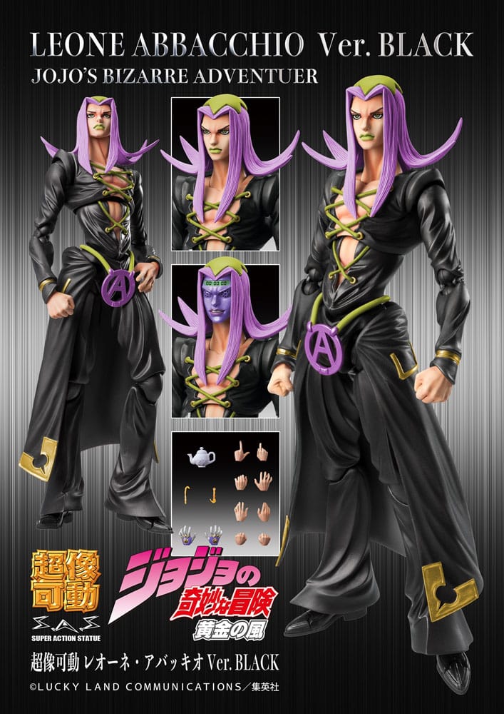 JoJo's Bizarre Adventure Part 5 Super Action Actionfigur Chozokado Leone Abbacchio Black Ver. 16 cm 
