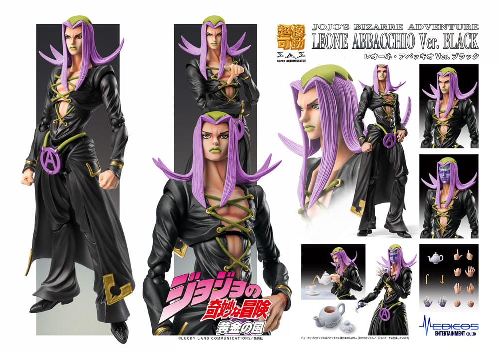JoJo's Bizarre Adventure Part 5 Super Action Actionfigur Chozokado Leone Abbacchio Black Ver. 16 cm 