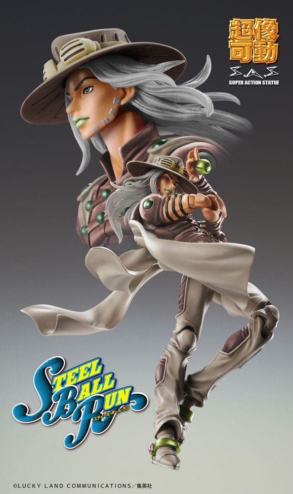 JoJo's Bizarre Adventure Part7 Steel Ball Run Super Action Actionfigur Chozokado Gyro Zeppeli Third 16 cm  