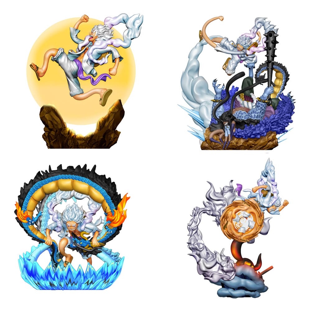One Piece Petitrama PVC Mini-Statue Logbox Re Birth Gear Fifth Special Set 9 cm