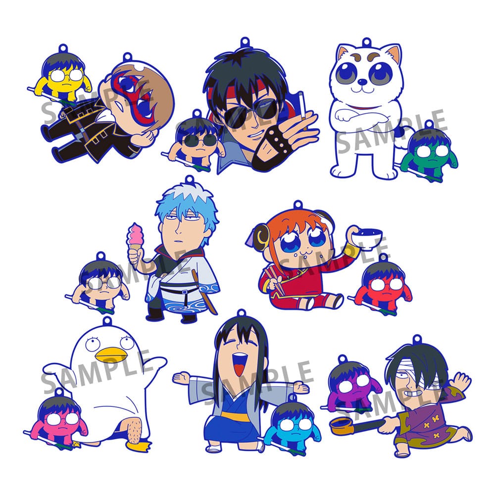 Gintama x Okawabukubu Rubber Mascot Buddycolle Gummi-Anhänger Gintama Oshanti 7 cm Sortiment (8)            