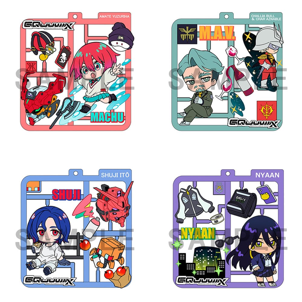 Mobile Suit Gundam GQuuuuuuX Plat Collection Anhänger Sortiment (4)      