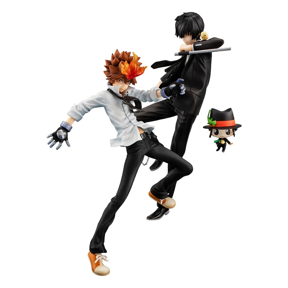 Katekyo Hitman Reborn! G.E.M. Serie PVC Statue Tsunayoshi Sawada & Kyoya Hibari & Reborn Set 21 cm 