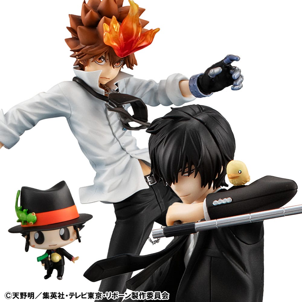 Katekyo Hitman Reborn! G.E.M. Serie PVC Statue Tsunayoshi Sawada & Kyoya Hibari & Reborn Set 21 cm 
