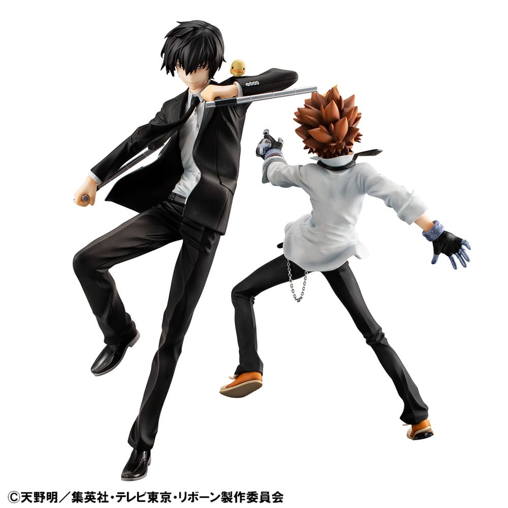Katekyo Hitman Reborn! G.E.M. Serie PVC Statue Tsunayoshi Sawada & Kyoya Hibari & Reborn Set 21 cm 