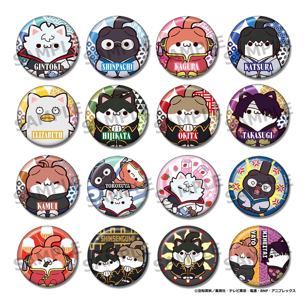 Gintama Mega Cat Project Nyantama! Ansteck-Buttons 3 cm Blind Box Sortiment (16)     