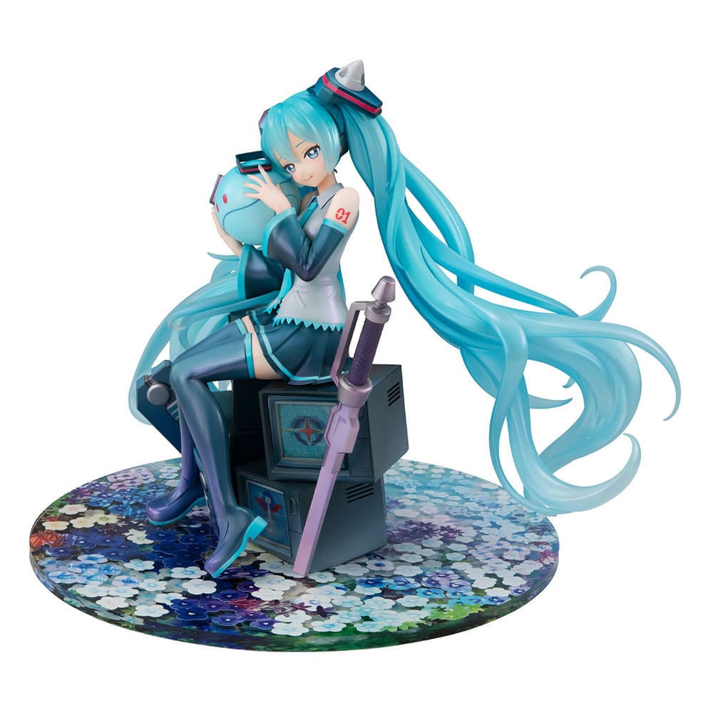 Mobile Suit Gundam x Hatsune Miku Lucrea PVC Statue Hatsune Miku x OO Gundam 45th Anniversary 17 cm        