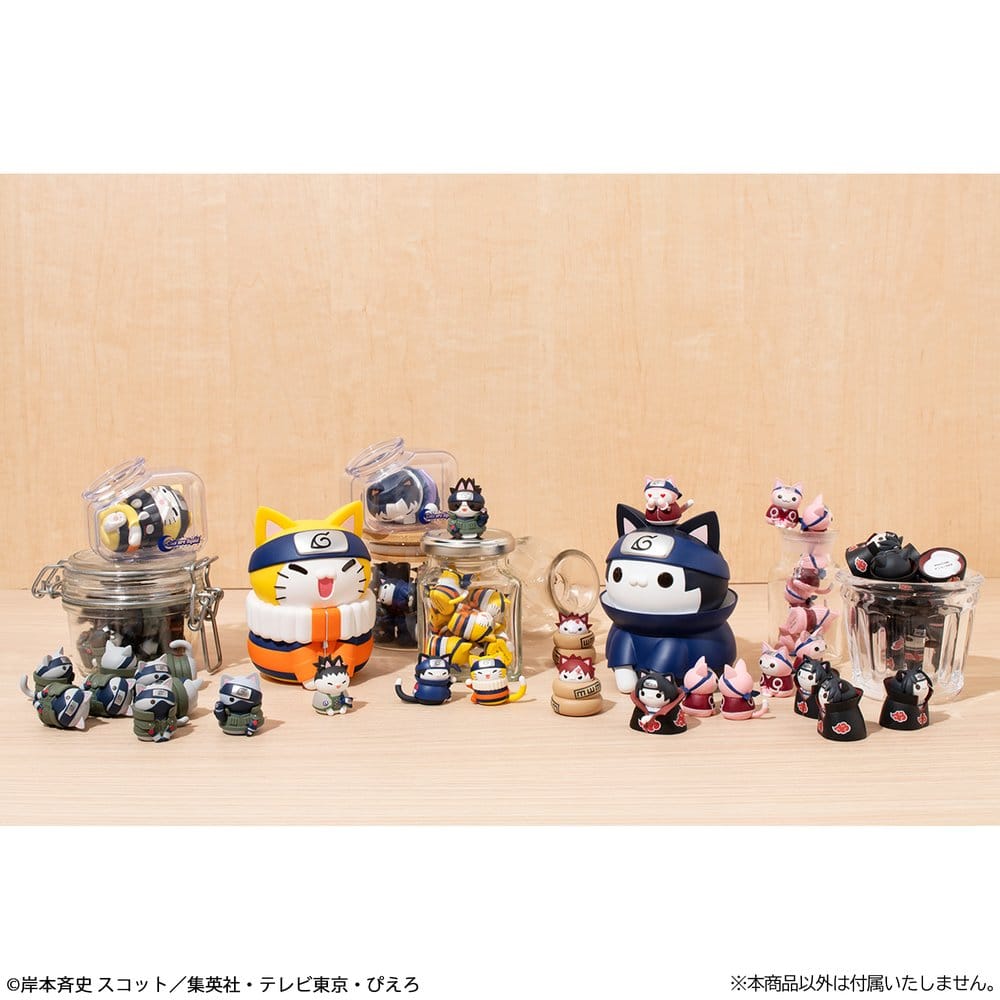 Naruto Mega Cat Project Minifiguren 3 cm Nyaruto! Cats of Konoha Village Reboot Blind Box Display (8) (Repeat)