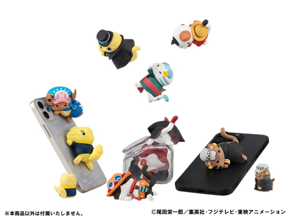 One Piece Mega Cat Project Sammelfiguren Egghead NyanPieceNyan! Stickie! 3 cm Sortiment (8)    