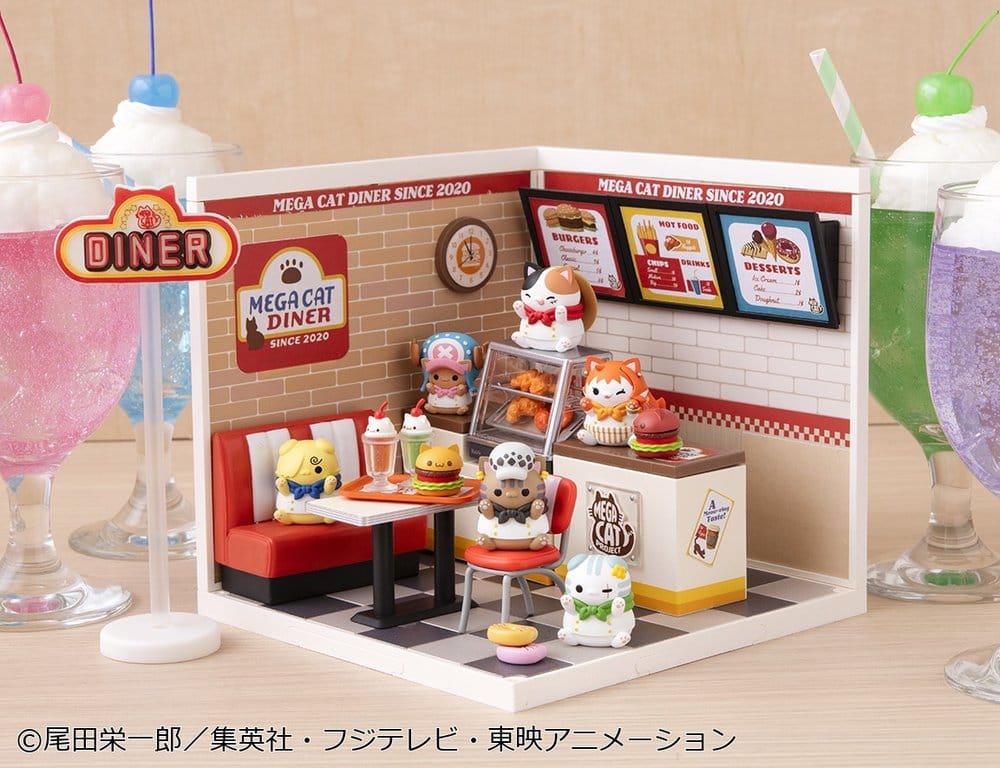 One Piece Mega Cat Project Minifiguren NyanPieceNyan! Diner! 3 cm Blind Box Display (6)