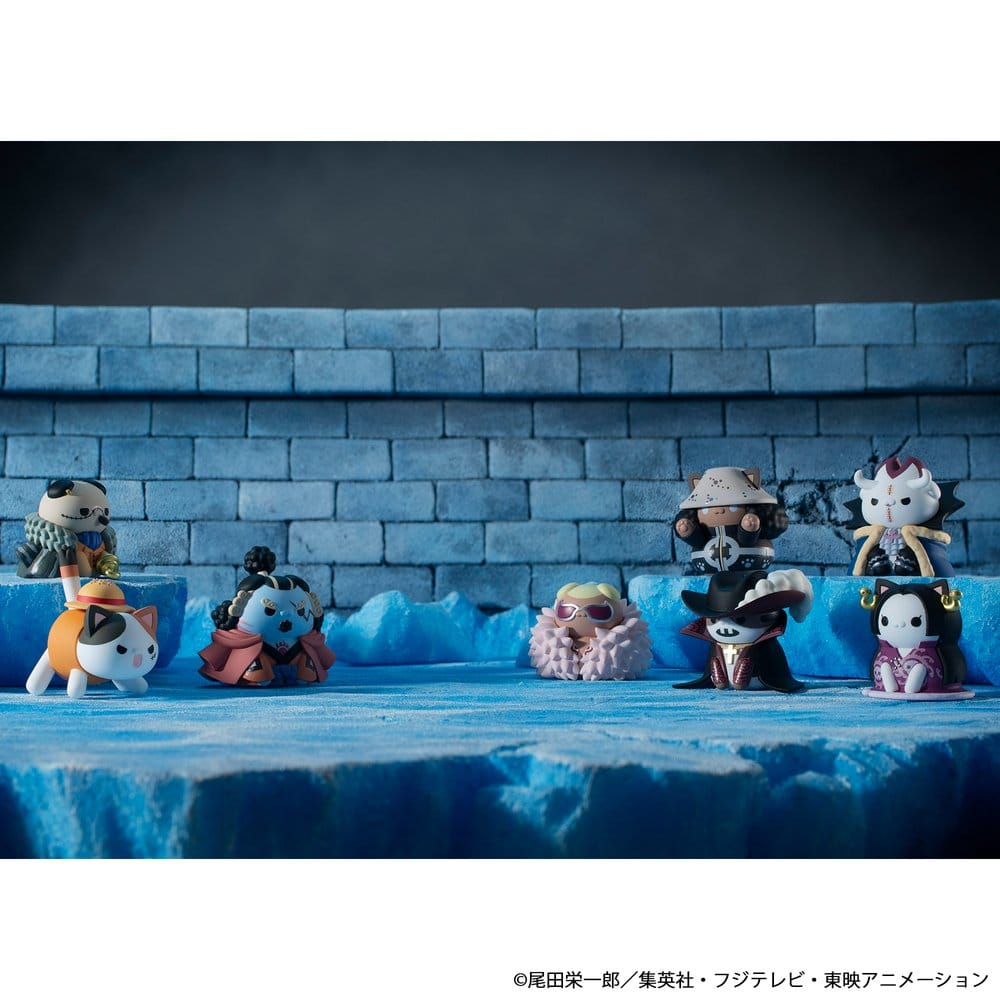 One Piece Mega Cat Project Nyan Piece Nyan! Luffy & the Seven Warlords of the Sea Minifiguren 3 cm Blind Box Display (8) (Repeat)