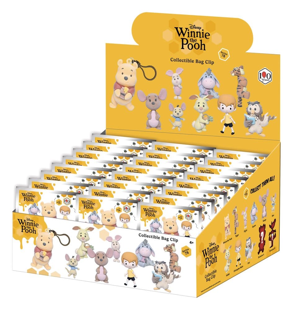 Winnie the Pooh 100th Anniversary 3D PVC-Taschenanhänger Serie 78 Blind Bag Display (24) (Flocked)
