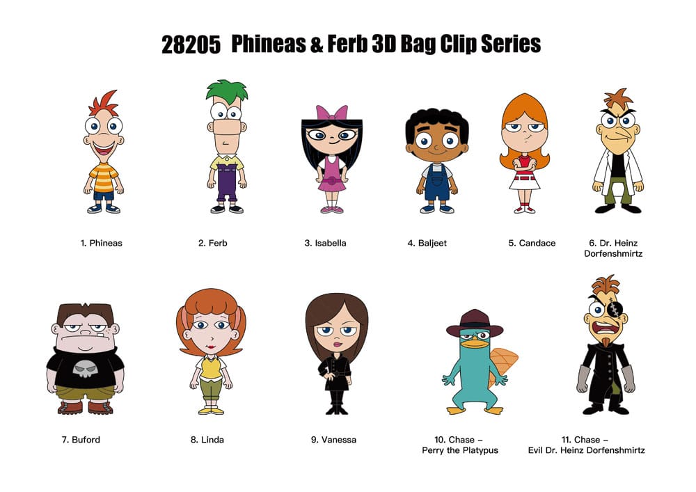 Phineas und Ferb 3D PVC-Taschenanhänger Series 1 Display (24)