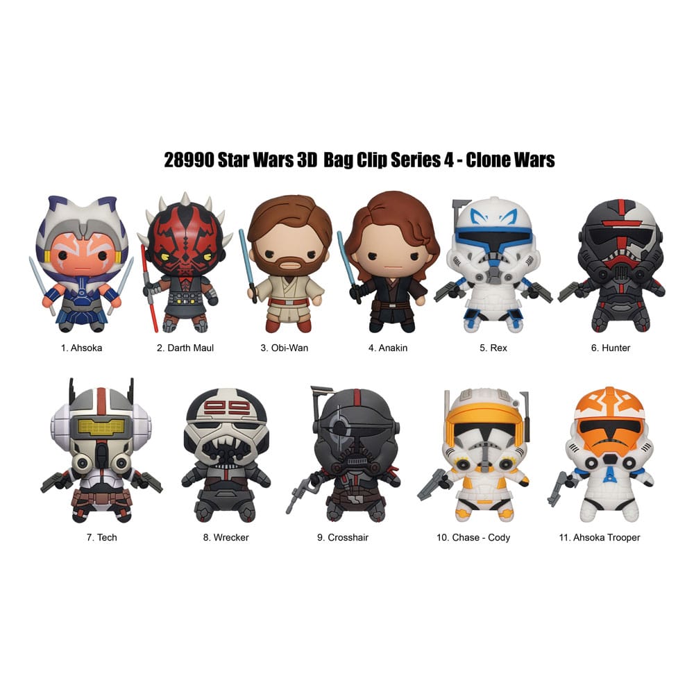 Star Wars Clone Wars 3D PVC-Taschenanhänger Series 4 Display (24)      