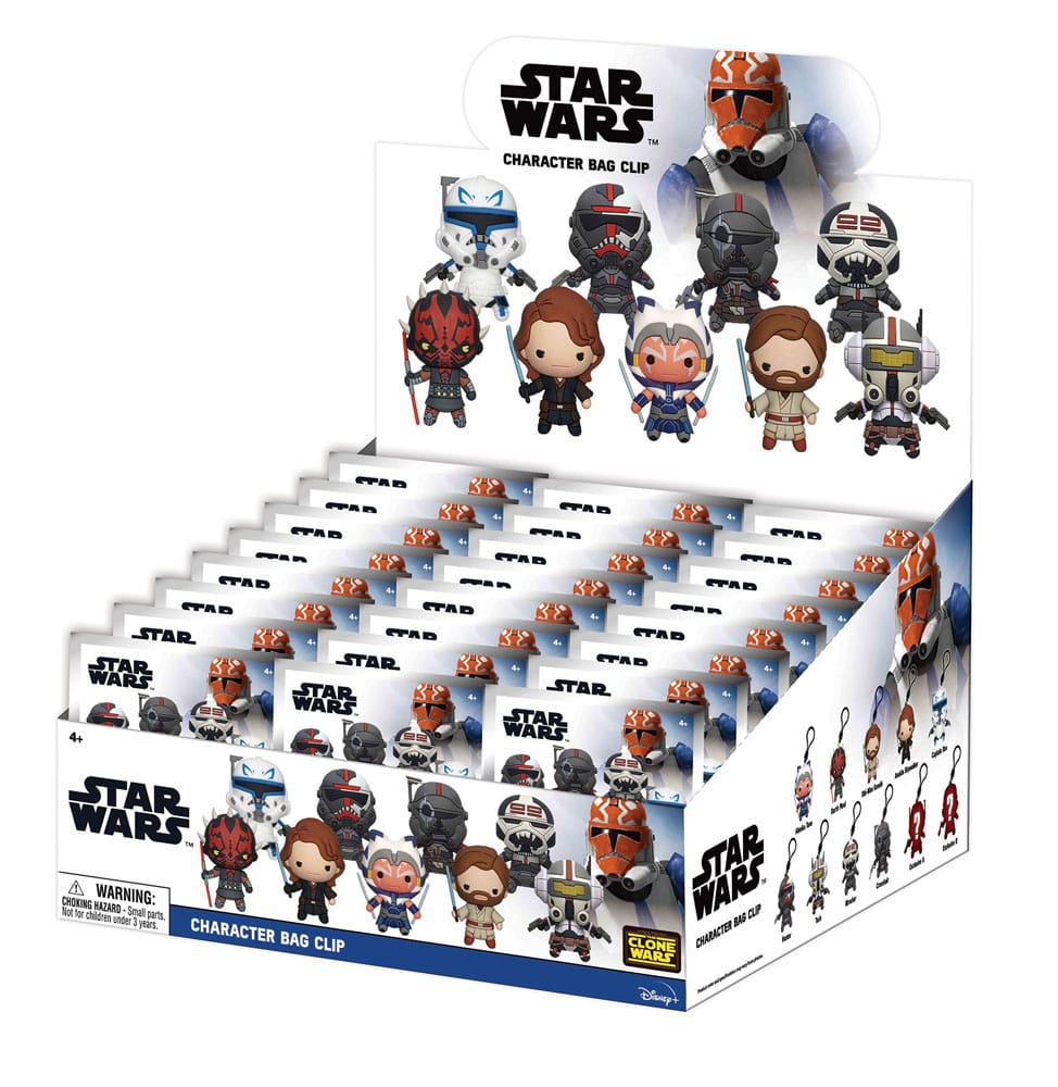 Star Wars Clone Wars 3D PVC-Taschenanhänger Series 4 Display (24)      