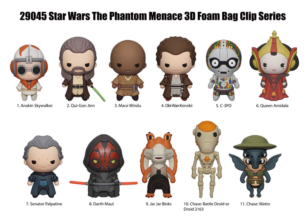 Star Wars 3D PVC-Taschenanhänger The Phantom Menace Display (24) 