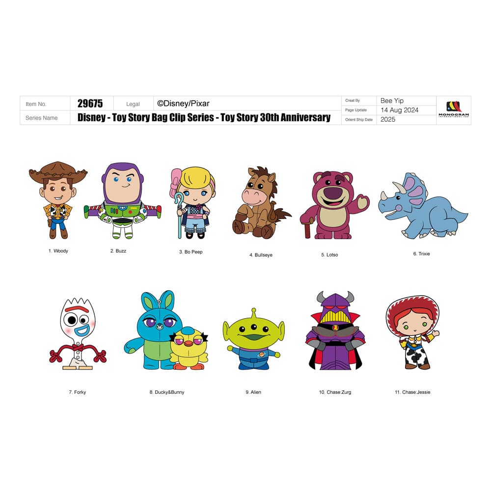 Toy Story 3D PVC-Taschenanhänger 30th Anniversary Series 67 Display (24)            