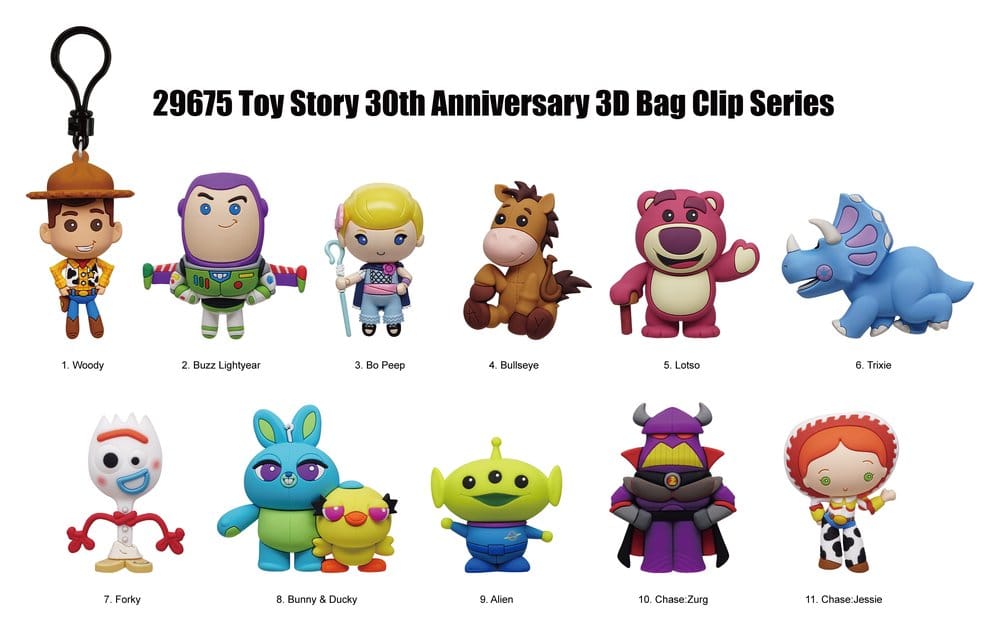 Toy Story 3D PVC-Taschenanhänger 30th Anniversary Series 67 Display (24)            