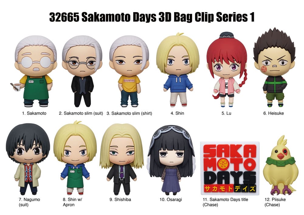 Sakamoto Days 3D PVC-Taschenanhänger Series 1 Display (24)          