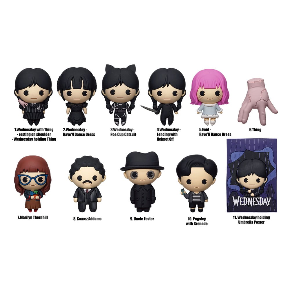 Wednesday 3D PVC-Taschenanhänger Series 2 Display (24)      